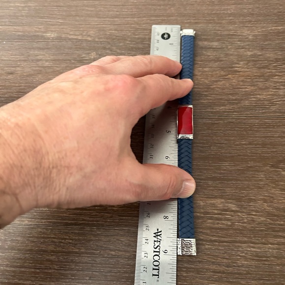 9.25 silver/leather bracelet - Picture 6 of 11